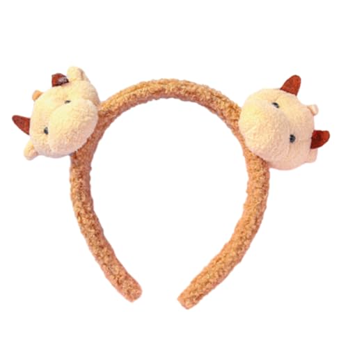 3D Gefüllte Plüsch Kuh Stirnband Foto Requisiten Cartoon Faux Lamm Wolle Fuzzy Haar Hoop Party Kopfschmuck Kopfbedeckung Mädchen von AOOOWER