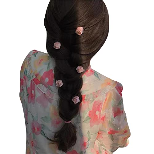 5 kleine Blumen-Haarspangen mit Rosen-Haarspange für Frauen, Rosen-Haarnadel, Seitenclip, Pony-Clip, Haarspangen, Rosen-Haarspangen von AOOOWER