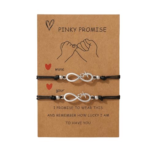 AOOOWER 1 Paar handgefertigte Freundschaftsarmbänder Seil Armbänder Set Verstellbare Baumwolle Fußkettchen Unisex Armband für jeden, 1823CM, Legierung + geflochtenes Seil, Kein Edelstein von AOOOWER