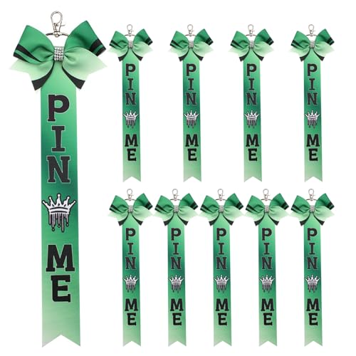 AOOOWER 10 Stück glitzernde Strasssteine Bowknot Schlüsselanhänger Cheerleader Zubehör Sport Ornamente für Taschen Rucksäcke, 35.5*10.5CM, Polyester und Legierung, Kein Edelstein von AOOOWER