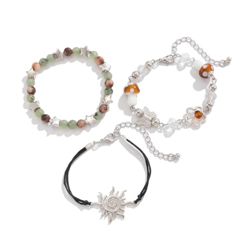 AOOOWER 2023 Koreanisches schwarzes Katzen-Herz-Stern-Armband für Damen, leicht, luxuriöses Design, exquisit und doppellagig von AOOOWER