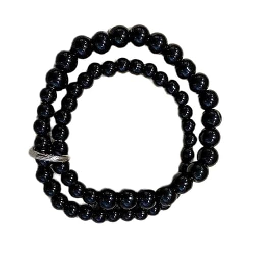 AOOOWER 2023 schwarze Reisperlen-Monster-Armbänder für Damen, leicht, luxuriöses Design, exquisites hochwertiges Boudoir-Paar, verstellbar, 3.12x1.95in, Reisperlen + Legierung, Kein edelstein von AOOOWER