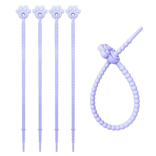 AOOOWER 5 Stück stabile Silikon-Spiralbinder, wiederverwendbar, Gummi-Kabel-Organizer für Zuhause und Büro, den täglichen Gebrauch, in verschiedenen Farben von AOOOWER