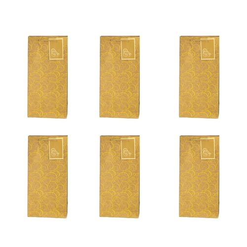 AOOOWER 6 Stück Elegante Weinbeutel Weinverpackungstasche Papiertextur Weinflaschenbeutel für Geburtstag Hochzeit und Jubiläen, gold, Double branch von AOOOWER