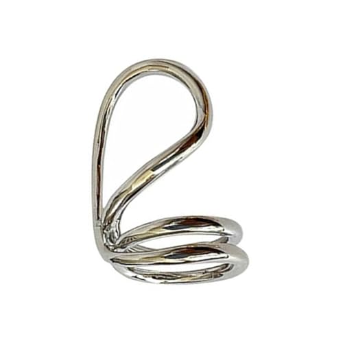 AOOOWER Abstrakte hohle Ringe Statement Ringe mit Doppellinienstruktur Metallstruktur für einzigartige Stile und Mode, 17 mm, Kupfer, Kein Edelstein von AOOOWER