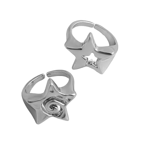 AOOOWER Ausgehöhlte Stern-Fingergelenk-Ringe, einfache Stern-Multifunktionsringe, Zubehör für jeden, SizeApprox.17cm/0.66inches, Metall, Kein Edelstein AOOOWER Ausgehöhlte Stern-Fingergelenk-Ringe, einfache Stern-Multifunktionsringe, Zubehör für jeden, SizeApprox.17cm/0.66inches, Metall, Kein Edelstein von AOOOWER