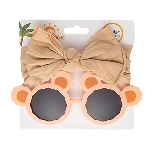 AOOOWER Baby Bowknot Stirnband Kinder Sonnenbrille Elastisches Haarband Haar Für Baby Mädchen Mode Fotografie Requisiten Zubehör Mädchen Sonnenbrille Kind 12–24 Monate von AOOOWER