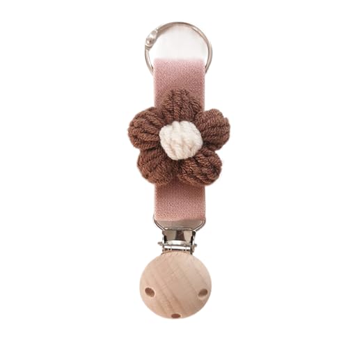 AOOOWER Blumenförmiger Hutclip für Reisen, stilvoller Rucksack-Anhänger, Damen-Handtaschen-Zubehör, tragbarer Hut-Befestigung, 12,5 cm, Wolle + hölzerner Metallclip + Gummiband, Kein Edelstein von AOOOWER