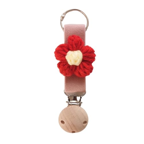 AOOOWER Blumenförmiger Hutclip für Reisen, stilvoller Rucksack-Anhänger, Damen-Handtaschen-Zubehör, tragbarer Hut-Befestigung, 12,5 cm, Wolle + hölzerner Metallclip + Gummiband, Kein Edelstein von AOOOWER