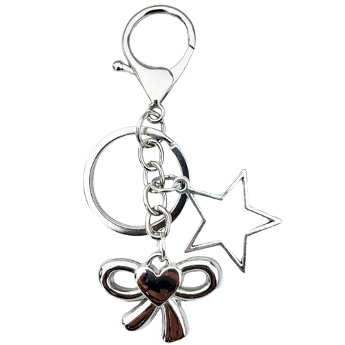 AOOOWER Bowknot/Herz/Stern Anhänger Schlüsselanhänger Stilvoller Schlüsselanhänger für Frauen Mädchen Tasche Charm Elegant Geldbörse Rucksack, 10 cm, Metalllegierung, Kein Edelstein AOOOWER Bowknot/Herz/Stern Anhänger Schlüsselanhänger Stilvoller Schlüsselanhänger für Frauen Mädchen Tasche Charm Elegant Geldbörse Rucksack, 10 cm, Metalllegierung, Kein Edelstein von AOOOWER