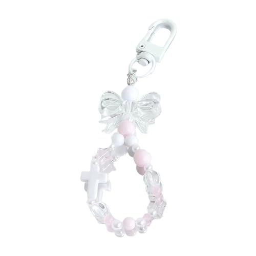 AOOOWER Bowknot Beaded Keychain Pendant Lovely Hanging Decorations Keyring Charm for Purse Bag Backpack, 10 cm, Acryl, Kein Edelstein AOOOWER Bowknot Beaded Keychain Pendant Lovely Hanging Decorations Keyring Charm for Purse Bag Backpack, 10 cm, Acryl, Kein Edelstein von AOOOWER