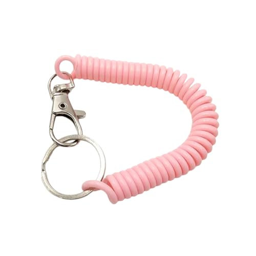 AOOOWER Bunte elastische Spiralfeder-Schlüsselanhänger für sicheren und bequemen Schlüsselzugriff im täglichen Pendeln oder im Freien, 18 cm, Gemischte Materialien, Kein Edelstein von AOOOWER