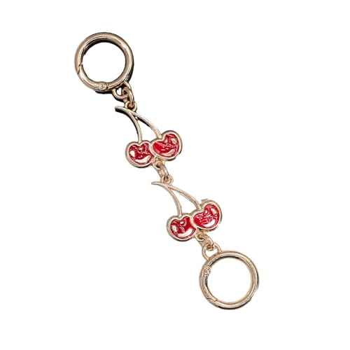 AOOOWER Cherries Geldbörsen-Verlängerungskette, verstellbarer Riemen für Damen, modisches Taschenzubehör mit Legierung, 13 cm, Metalllegierung, Kein Edelstein von AOOOWER
