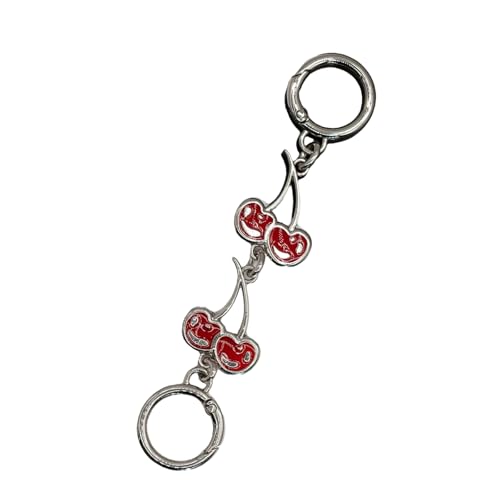 AOOOWER Cherries Geldbörsen-Verlängerungskette, verstellbarer Riemen für Damen, modisches Taschenzubehör mit Legierung, 13 cm, Metalllegierung, Kein Edelstein von AOOOWER