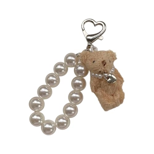 AOOOWER Einzigartiger Plüschbär-Imitationsperlen-Kette, Herz-Schlüsselanhänger, weicher Schlüsselanhänger, Taschenanhänger, Handy-Anhänger für Handys, 11 cm , Imitation Perle PP Baumwolle, Kein AOOOWER Einzigartiger Plüschbär-Imitationsperlen-Kette, Herz-Schlüsselanhänger, weicher Schlüsselanhänger, Taschenanhänger, Handy-Anhänger für Handys, 11 cm , Imitation Perle PP Baumwolle, Kein von AOOOWER