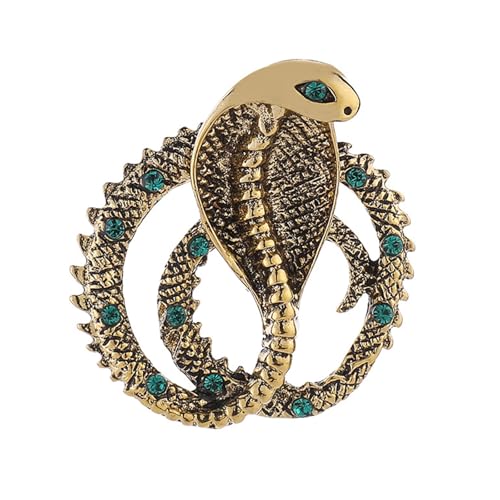 AOOOWER Elegante Brosche, Tier-Anstecknadel, Schlangen-Brosche, funkelnde Damenbekleidung, Schmuck, Legierung, Textur, Geschenk, 4x4.3cm, Metall, Kein Edelstein von AOOOWER