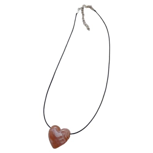 AOOOWER Elegante Herz-Halskette, großer Liebesherz-Anhänger, Halskette mit verstellbarer Kette für modebewusste Personen von AOOOWER