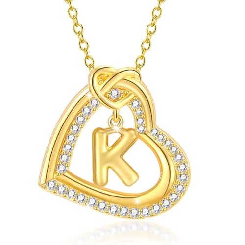 AOOOWER Elegante Herz-Halskette mit Zirkoniasteinen zeigt Ihre einzigartigen Initialen-Designs AOOOWER Elegante Herz-Halskette mit Zirkoniasteinen zeigt Ihre einzigartigen Initialen-Designs von AOOOWER