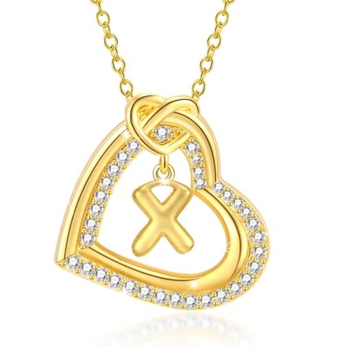 AOOOWER Elegante Herz-Halskette mit Zirkoniasteinen zeigt Ihre einzigartigen Initialen-Designs AOOOWER Elegante Herz-Halskette mit Zirkoniasteinen zeigt Ihre einzigartigen Initialen-Designs von AOOOWER