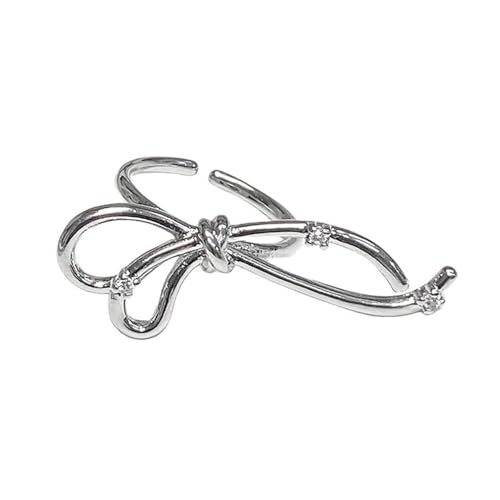AOOOWER Elegante Schleifenringe, verstellbar, offene Ringe, Schleifen-Dekoration, handgefertigter Schmuck, stilvolles Accessoire, 4.68x3.12in, Metall, Kein Edelstein AOOOWER Elegante Schleifenringe, verstellbar, offene Ringe, Schleifen-Dekoration, handgefertigter Schmuck, stilvolles Accessoire, 4.68x3.12in, Metall, Kein Edelstein von AOOOWER