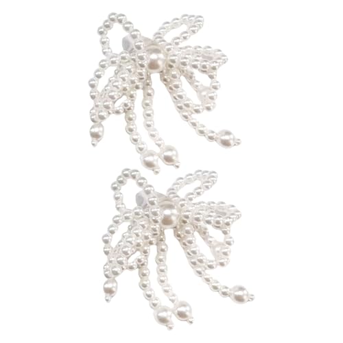 AOOOWER Elegante Schmetterlings-Schleife, Perlen, Strass, Fersenkette, Schuh-Charm-Clips für modische Damen, stilvoll, 14cm x 8cm x 3cm, Acryllegierung, Kein Edelstein AOOOWER Elegante Schmetterlings-Schleife, Perlen, Strass, Fersenkette, Schuh-Charm-Clips für modische Damen, stilvoll, 14cm x 8cm x 3cm, Acryllegierung, Kein Edelstein von AOOOWER