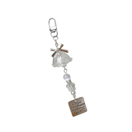 AOOOWER Eleganter Handy-Charm-Schlüsselband, bunt, Obstperlen, stilvoller Schlüsselanhänger, modischer Taschenanhänger für Damen, 7x2.5cm, Harz, Legierung, Kein Edelstein von AOOOWER