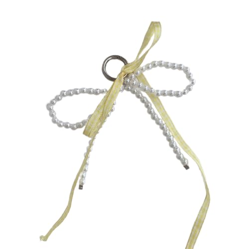 AOOOWER Eleganter Perlenband-Schleifenanhänger, Schlüsselanhänger, schöne hängende Dekorationen für Geldbörse, Tasche, Rucksack, 12 cm, Kunstperlen, Kein Edelstein AOOOWER Eleganter Perlenband-Schleifenanhänger, Schlüsselanhänger, schöne hängende Dekorationen für Geldbörse, Tasche, Rucksack, 12 cm, Kunstperlen, Kein Edelstein von AOOOWER