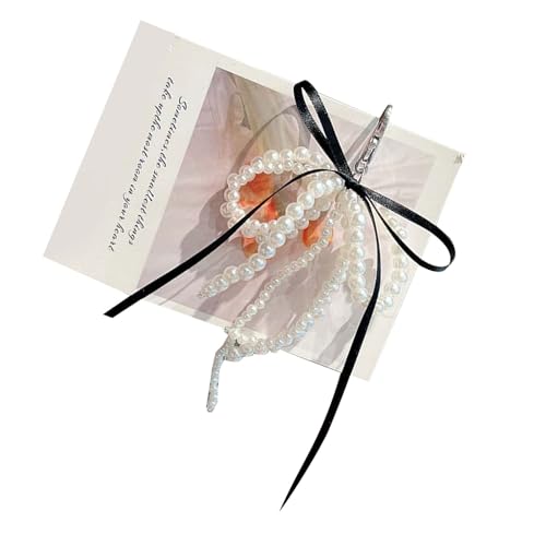 AOOOWER Eleganter Schlüsselanhänger mit Schleife, stilvoller Schlüsselschmuck, modischer Taschenanhänger, geeignet für Schlüssel, 15 cm, Kunststoff + Legierung + Band, Kein Edelstein von AOOOWER