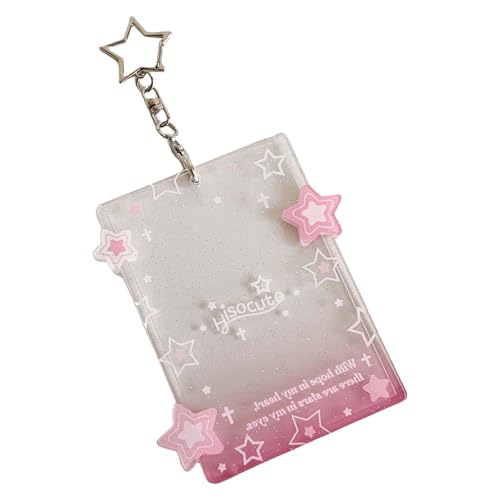 AOOOWER Eleganter Stern-Kartenhalter, Schlüsselanhänger für Fans, tragbarer Idol-Fotokarten-Organizer mit stabilem Acryl, SizeApprox.7.6x11cm/2.99x4.363inches, Acryl, Kein Edelstein von AOOOWER