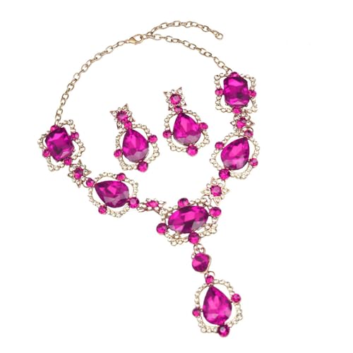 AOOOWER Elegantes Schmuck-Set mit Kristall-Edelsteinen, um Ihren Abendkleider-Look zu verbessern von AOOOWER