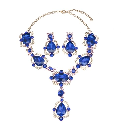 AOOOWER Elegantes Schmuck-Set mit Kristallsteinen, um Ihren Abendkleider-Look zu verbessern, Metall von AOOOWER
