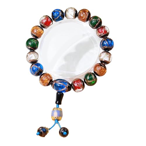 AOOOWER Ethnische Mode Glasur Keramik Perlen zierliche Armbänder Quasten Armband mehrfarbig elastisch Loves, 3.9x3.9in, Schnur + Keramik, Kein Edelstein von AOOOWER