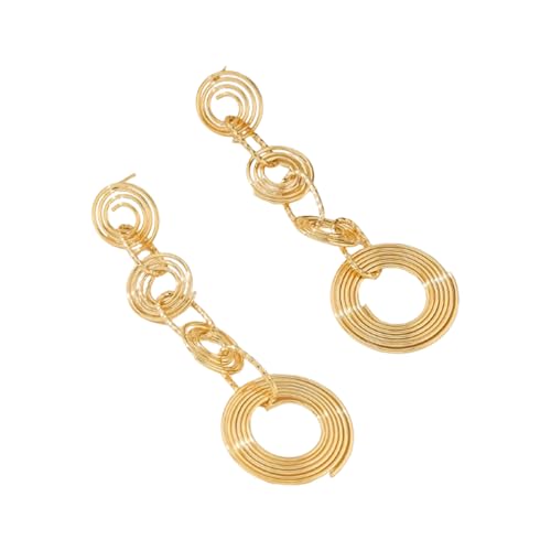 AOOOWER Geometrische Edelstahl-Ohrringe für Damen, leicht und allergiebeständig, Tropfenohr-Anhänger, modisch, 2.73x2.73in, Edelstahl, Kein Edelstein von AOOOWER