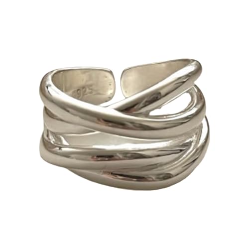 AOOOWER Geometrische unregelmäßige Ringe, Verzierung, unregelmäßige Linie, gekreuzte Ringe für Frauen, ideal für Party und Alltag, SizeApprox.1.75x1.1cm/0.69x0.43inches, Kupfer, Kein Edelstein AOOOWER Geometrische unregelmäßige Ringe, Verzierung, unregelmäßige Linie, gekreuzte Ringe für Frauen, ideal für Party und Alltag, SizeApprox.1.75x1.1cm/0.69x0.43inches, Kupfer, Kein Edelstein von AOOOWER