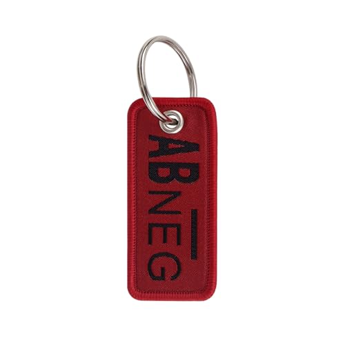AOOOWER Gestickter Schlüsselanhänger mit Bluttyp, modisches Accessoire für Taschen und Rucksäcke, handgefertigter Schülerschlüssel, SizeApprox.6.5x3.1cm/2.56x1.22inch, Metalllegierung, Kein Edelstein von AOOOWER