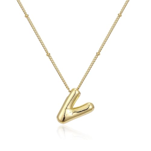 AOOOWER Glänzende Buchstaben-Anhänger Halskette mit verstellbarer Länge, trendiges Damen-Accessoire AOOOWER Glänzende Buchstaben-Anhänger Halskette mit verstellbarer Länge, trendiges Damen-Accessoire von AOOOWER