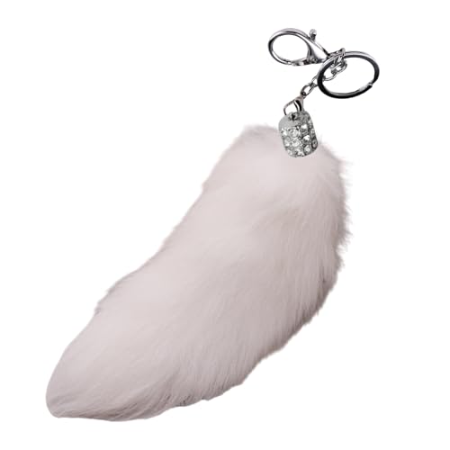 AOOOWER Großer Schlüsselanhänger mit Fuchsschwanz, modisches Accessoire mit Füchsen, weicher Plüsch, Taschenanhänger, eleganter Schlüsselanhänger, 28 cm, Fuchspelz + Legierung, Kein Edelstein AOOOWER Großer Schlüsselanhänger mit Fuchsschwanz, modisches Accessoire mit Füchsen, weicher Plüsch, Taschenanhänger, eleganter Schlüsselanhänger, 28 cm, Fuchspelz + Legierung, Kein Edelstein von AOOOWER