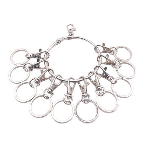 AOOOWER Großer runder Schlüsselring, tragbar, Metallringe, Schlüsselhalter, Management, schnell hängend, Schlüsselanhänger, 7.02x4.68in, Metalllegierung, Kein Edelstein von AOOOWER