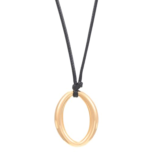 AOOOWER Halskette mit geometrischem Anhänger, einzigartiger Halsschmuck, verstellbare Seil-Halskette, geeignet für moderne Mode-Enthusiasten, 3.9x3.12in, CCB, Kein Edelstein von AOOOWER