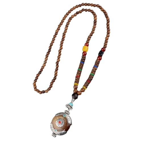 AOOOWER Handgefertigte Bodhi-Halskette mit natürlichen Holzperlen bietet spirituellen Komfort und Stil in einem langen Anhänger-Design von AOOOWER