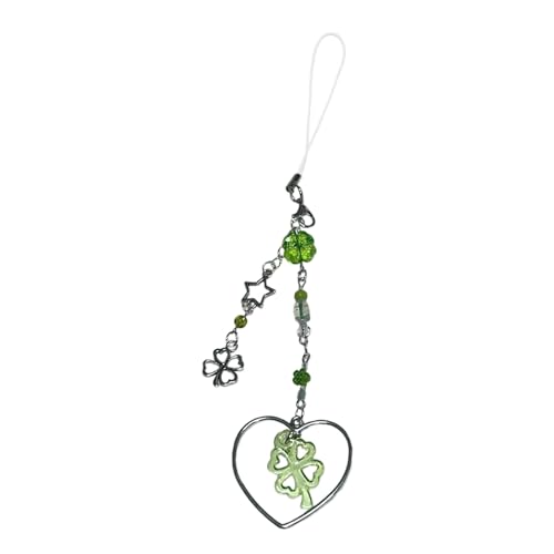 AOOOWER Handgefertigter Handy-Charm-Schlüsselanhänger, Perlen, Schlüsselanhänger, Taschenanhänger, modisches Accessoire, Geschenk, bringt Glück, 16 cm, Acryllegierung, Kein Edelstein von AOOOWER