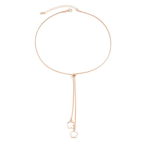 AOOOWER Imitation Perlen Halskette Floral Choker Halskette Exquisite Schwarz/Weiß Rosen Ohrringe Zubehör für Geburtstage, As show, Kunstperlen von AOOOWER