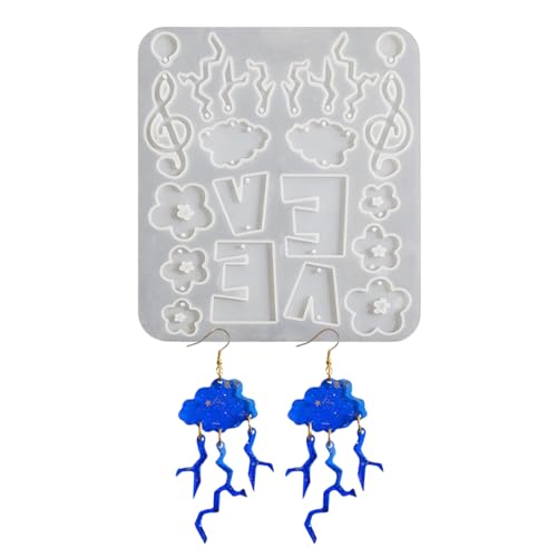 AOOOWER Kreative Silikonform mit Herz-Blumen-Effekt für Ohrringe und Anhänger, Bastelzubehör zur Schmuckherstellung, 16*14cm 14.6*13.5cm, Silikon, Kein Edelstein von AOOOWER