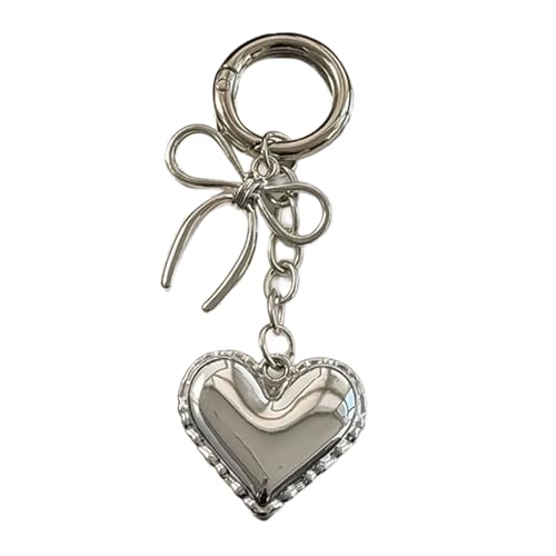 AOOOWER Kreativer herzförmiger Schlüsselanhänger aus Legierung, bequemer Taschenanhänger, modisches Accessoire für verschiedene, 3.12x2.34in, Acryllegierung, Kein Edelstein von AOOOWER