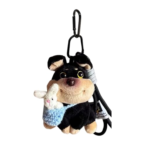 AOOOWER Lovely Bees Dog Plush Keychain Charm Versatile Dog Bees Keychain Plush Charm Unique Accessory for Bag, 10.5cm, Flanell, Kein Edelstein von AOOOWER