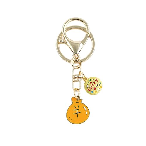 AOOOWER Luck Mahjong und Geldbeutel, Schlüsselanhänger, eleganter hängender Anhänger, Legierung, Textur für Glück und Reichtum, 4.29x4.68in, Zinklegierung, Kein Edelstein von AOOOWER