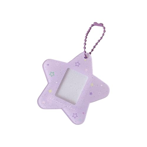 AOOOWER Mehrzweck-Schlüsselanhänger mit Glitzerstern, Acryl, Kartenhalter für Studenten und Profis, modisch, Size 6.3x6.1cm/2.48x2.1inch, Acryl, Kein Edelstein von AOOOWER