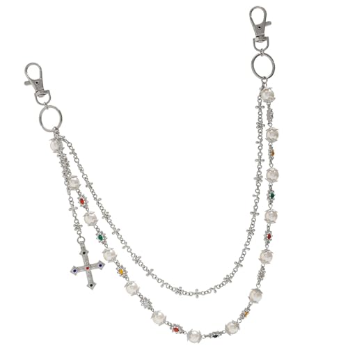 AOOOWER Moderne Hosenkette, Imitationsperle, Kettengürtel mit Anhänger, geeignet für einen Hauch von Eleganz zu Ihrem, 47cm, Metalllegierung, Kein Edelstein AOOOWER Moderne Hosenkette, Imitationsperle, Kettengürtel mit Anhänger, geeignet für einen Hauch von Eleganz zu Ihrem, 47cm, Metalllegierung, Kein Edelstein von AOOOWER