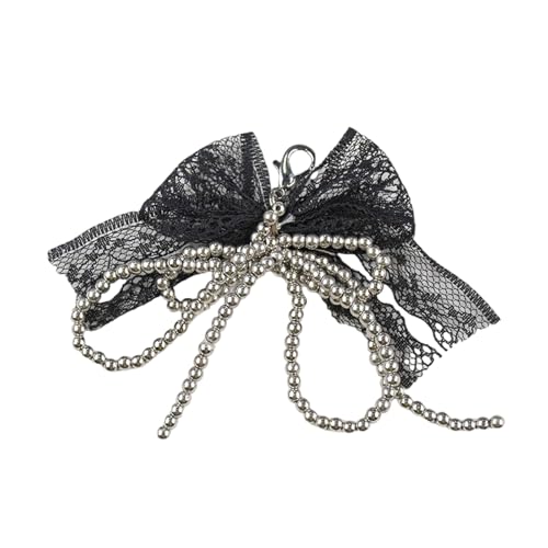AOOOWER Modischer, eleganter Schlüsselanhänger aus Spitze, Schleife, Liebe, Perlen, Charm, Schlüsselanhänger, Bastelbedarf für Damen, Mode-Accessoires für den täglichen Gebrauch, 7.5x9cm von AOOOWER