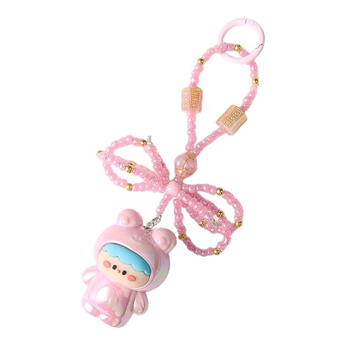 AOOOWER Modischer Bowknoy-Schlüsselanhänger, stabiler Schlüsselhalter, modisches Accessoire für Damentaschen und Geldbörsen, 15 cm, Harz + Reisperlen, Kein Edelstein von AOOOWER